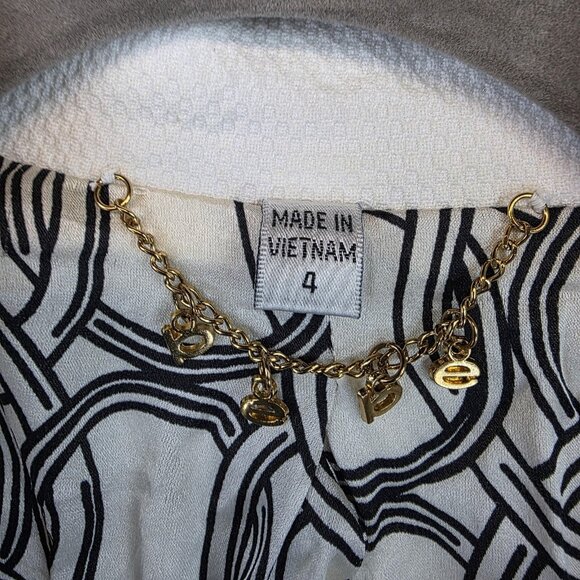 Bebe Jacket Womens 4 White Black Contrast Stitch 3/4 Sleeve Lined Pockets Blazer - Picture 2 of 16